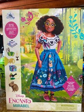 Disney Mirabel Doll with Blue Floral Skirt and Green Glasses